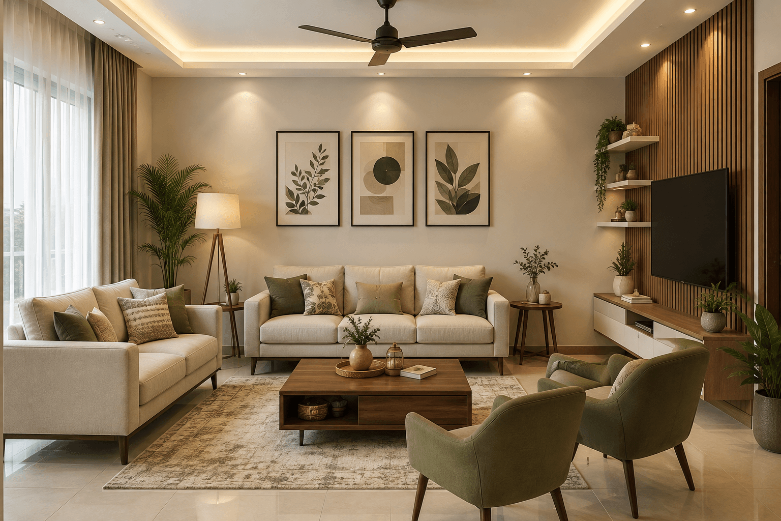 Warm and comfortable living room